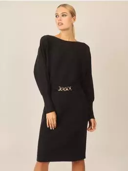 APART Strickkleid mit grafischem Blockmuster (APF16410) schwarz