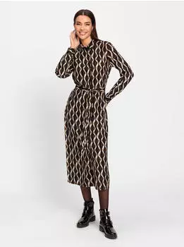 Heine Print Kleid (94091900) schoko/ecru/bedruckt