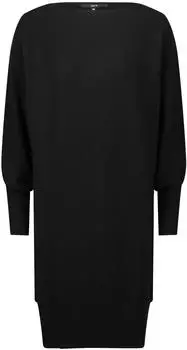 Zero Strukturiertes Strickkleid mit U-Boot Ausschnitt black beauty