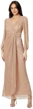 Adrianna Papell Drapiertes Kleid aus metallischem Netzstoff (AP1E210265) hellgoldfarben