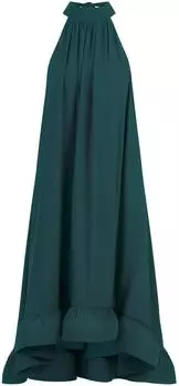 APART Chiffonkleid mit Volantsaum dunkelgrün