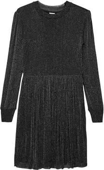 s.Oliver Kurzes Kleid aus weichem Glitzer-Mesh schwarz 2174316.9999.
