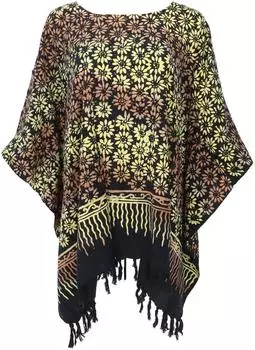 Guru-Shop Batik Kaftan Tunika Übergröße (57187) schwarz