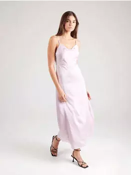 Vila Ravenna Satin Midikleid mit Spaghettitr&auml;gern (5715360201770) pastelllila
