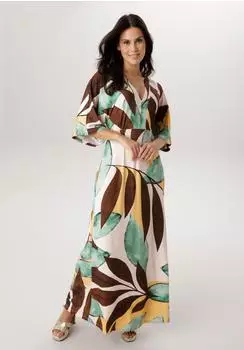 Aniston Maxikleid mit weiten, 3/4-langen Ärmeln beige/braun/grün