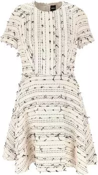 Hugo Boss Tweed-Kleid mit Streifen-Dessin aus Baumwoll-Mix Style Datarni1 50556927 Gemustert