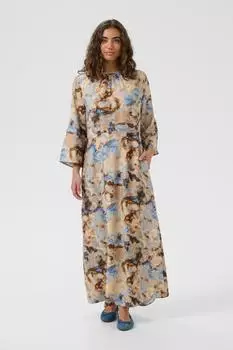 Culture CUhizzy Greece Kleid loose fit beige/hellblau/braun
