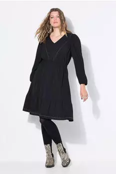 Studio Untold A Line V Ausschnitt Kleid mit Ziernieten (844758) schwarz