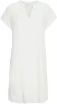 B.Young BYFALAKKA V-Ausschnitt Kleid Leinenmix Regular-Fit (20811336) naturweiß
