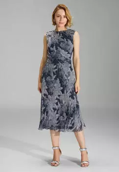 Swing Modelle Kleid mit Wellensaum marine/grau