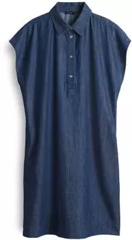 Opus Leinenkleid Second Hand mid oxford blue