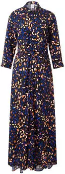 Y.A.S Savanna Kleid schwarz/blau/hellgelb/orange