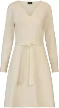 APART Strickkleid mit V-Ausschnitt creme