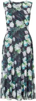 Swing Modelle Kleid aus bedrucktem Mesh navy/multi