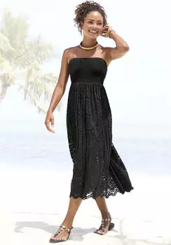 Lascana 2-in-1-Kleid aus geblümter Spitze (55596843) schwarz