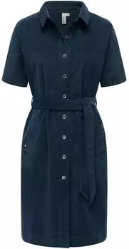 Ragwear Rozyna Cordy YOUMODO Cordkleid mit Hemdkragen dunkelblau