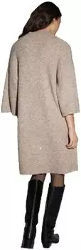 Opus Waliet weiches Strickkleid mit Glanz Effekt warm taupe/camel