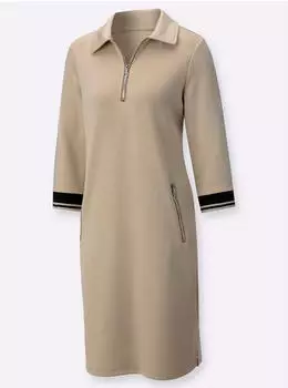 Création L Modal-Mix Polokleid (59054933) beige-schwarz