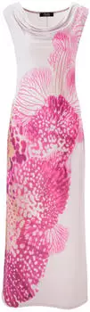Aniston Maxikleid mit diagonal verlaufendem Blütenprint pastelllila/pfirsich/pink/dunkelpink