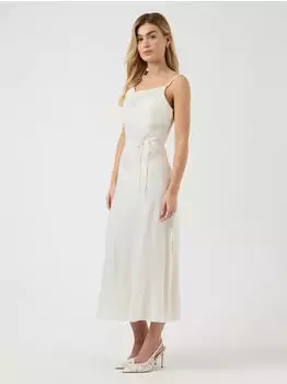 Y.A.S YASTHEA STRAP LONG DRESS S. NOOS Spaghettikleid creme