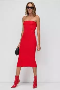 No Matter What Schulterfreies Midi-Kleid aus türkischem Stoff (8684170035332)