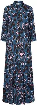 Y.A.S Savanna Langes Hemdblusenkleid mit 3/4 Ärmeln navy/aubergine/rosé/schwarz