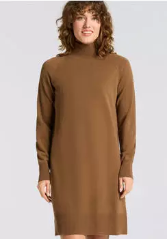 GANT Stretch Cotton Cable Kleid warm khaki