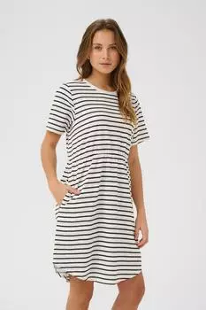 Culture CUmarlie Jerseykleid mit lässiger Passform white/black stripe