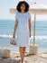 Heine Jersey Kleid (23107204) eisblau/ecru/gestreift