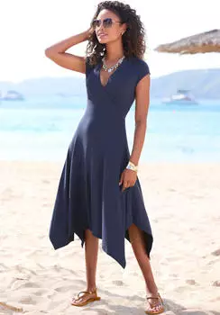 Beach Time by Otto Sommerkleid mit Zipfelsaum und Schleife (13962542) marine