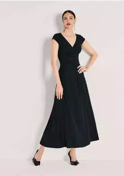 Madeleine Elegantes Stretchkleid in Wickeloptik (60335004400440) schwarz