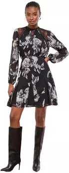 Lipsy Ärmelloses Minikleid mit V-Ausschnitt (LIP3203001000006) schwarz/weiß