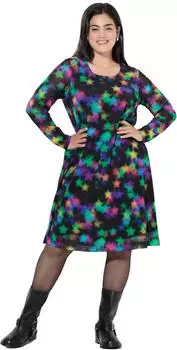 Angel of Style Mesh Kleid Sterne bequeme Passform (846126) zitronengelb/grün/petrol/schwarz