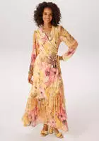 Aniston CASUAL Wickelkleid mit gro&szlig;fl&auml;chigen Batikbl&uuml;ten bedruckt