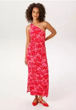 Aniston One-Shoulder Sommerkleid rosa/rot