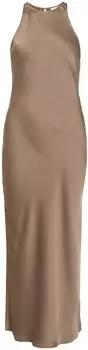 Vila Ravenna Satin-Midikleid mit Spaghettiträger brokat