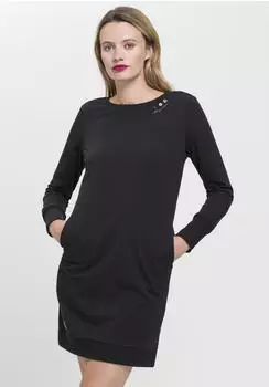 Ragwear Menita O Sweatkleid mit veganer 3 Knopf-Applikation