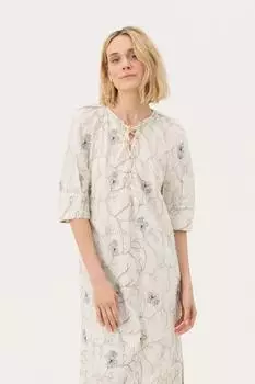 Part Two BeritPW Regular Fit 3/4 Ärmel Kleid schwarz/offwhite