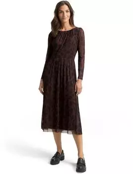 Tom Tailor Meshkleid mit Muster (1047637) dunkelbraun/schwarz
