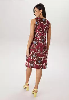 Aniston Sommerkleid mit breiten Trägern zum Raffen (33641252) beige/hellblau/bordeaux