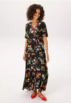 Aniston Minikleid mit grafischem Blumendruck - jedes Teil ein Unikat (45389008) grün/rot/schwarz