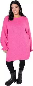 Studio Untold Oversized Strickkleid mit R&uuml;schen&auml;rmeln (843464) pink