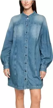Marc Cain Knielanges Kleid mit Eingrifftaschen 353 blue denim