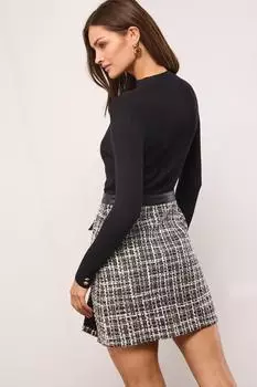 Lipsy Kleid Figurbetont zitrone/schwarz/wei&szlig;