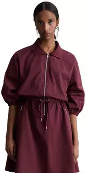 Marc O'Polo Blusenkleid mit gerafftem Rock (303104121111) dunkelrot