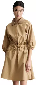 Marc O'Polo Blusenkleid mit gerafftem Rock (303104121111) dunkelbeige