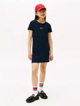Tommy Hilfiger Seersucker Kleid Kurzarm Regular Fit (93373903) schwarz night navy