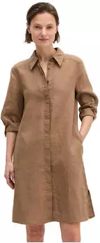 Marc O'Polo Hemdblusenkleid aus Leinen mit Reißverschluss (95099253) burnt brown