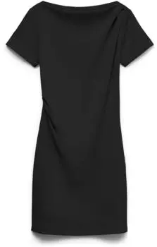 Vero Moda VMMILLE SS Short Dress JRS NOOS Minikleid mit Raffung (10350450) schwarz