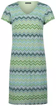 Betty Barclay Chiffon Kleid mit Bindeg&uuml;rtel und V-Ausschnitt, figurumspielend (18461898) blau/gr&uuml;n